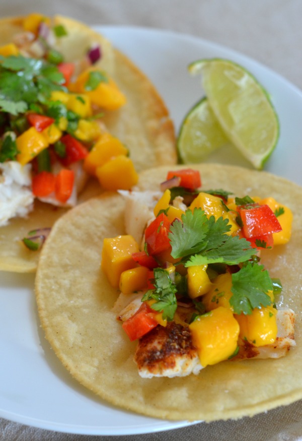 Baked Fish Tacos with Mango Salsa - Mountain Mama Cooks