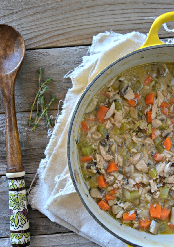Leftover Turkey Wild Rice Soup - The Wooden Skillet
