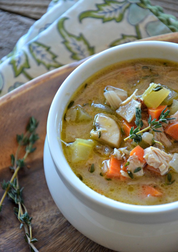 Leftover Turkey Wild Rice Soup - The Wooden Skillet