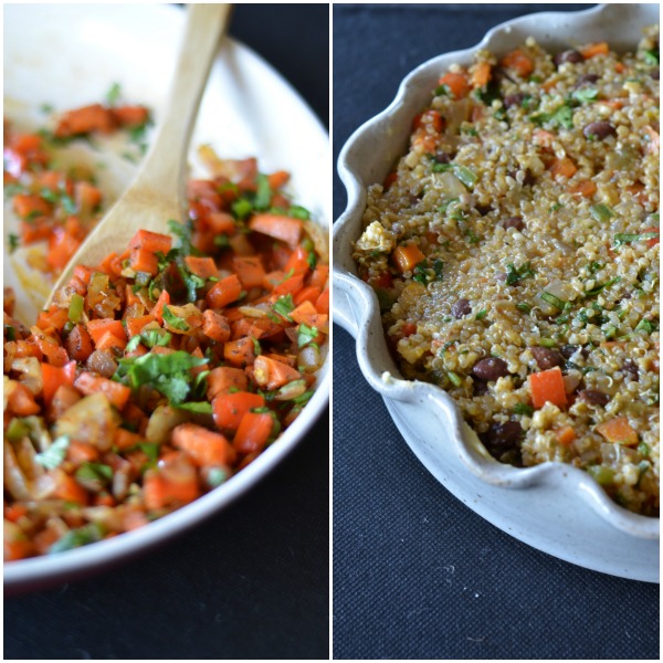 Black Bean & Veggie Taco Quinoa Bake | mountainmamacooks.com #glutenfree #TacoTuesday