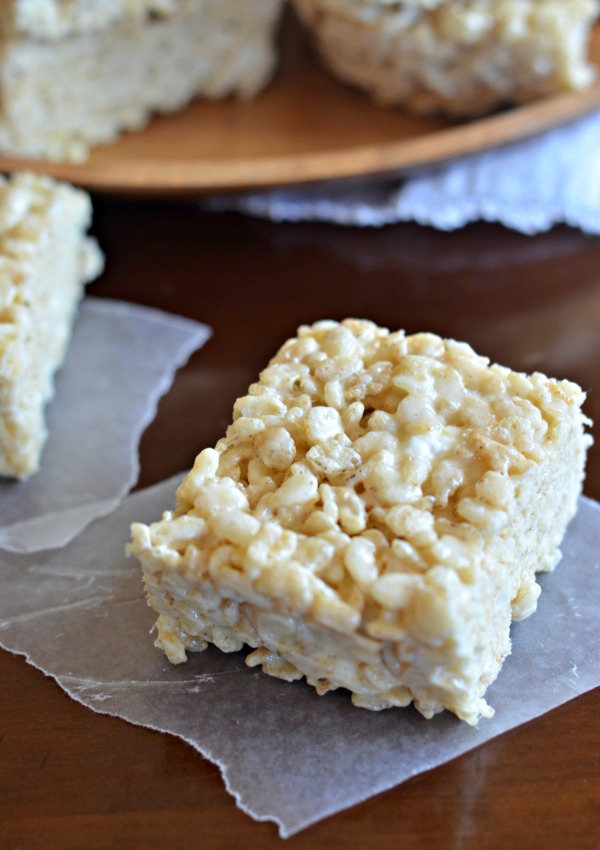 Brown Butter Vanilla Bean Rice Krispie Treats - Mountain Mama Cooks