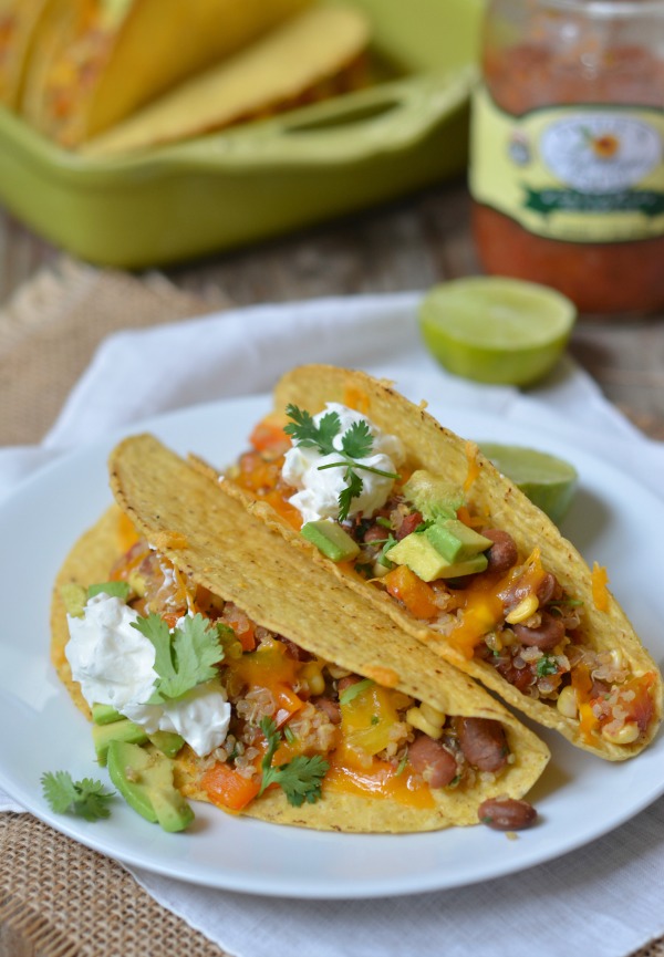 Baked Quinoa and Veggie Tacos - Mountain Mama Cooks