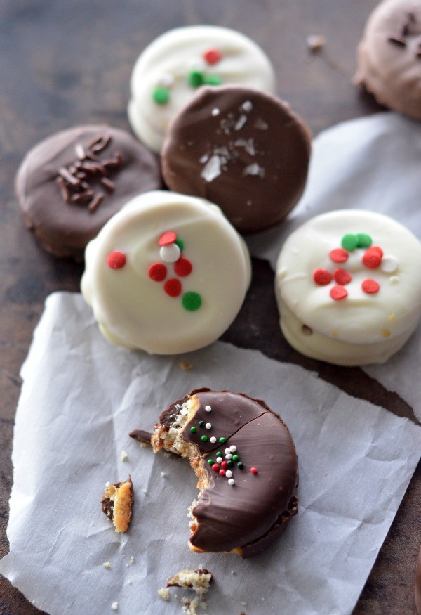 Peanut Butter Ritz Cracker Cookies with Dulce de Leche | mountainmamacooks.com #fbcookieswap