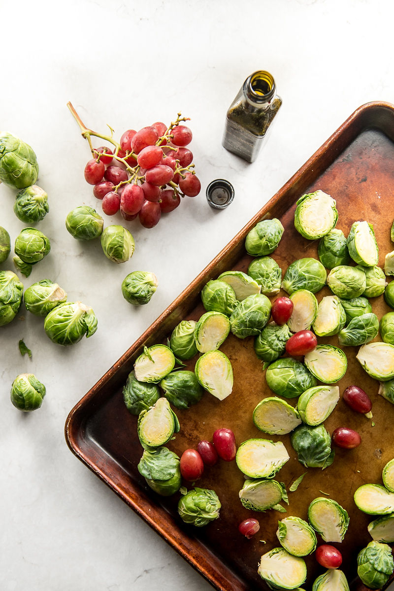 Roasted Brussels Sprouts with Grapes and Hazelnuts | www.mountainmamacooks.com