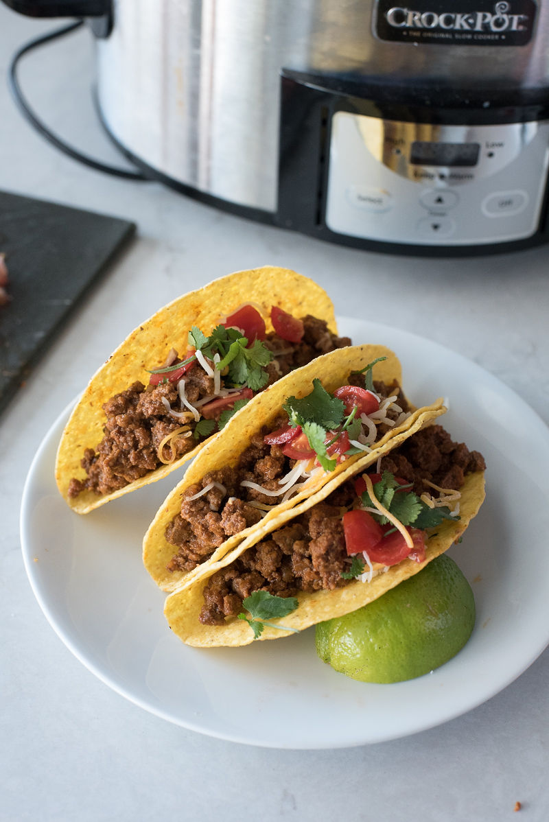 Slow Cooker Ground Beef Tacos - Mountain Mama Cooks