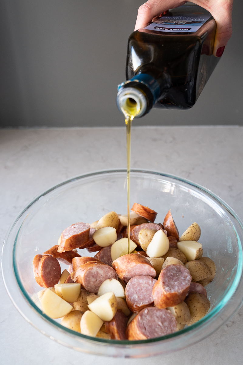 Sheet Pan Kielbasa And Potato Dinner - Mountain Mama Cooks